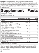 supplement fact label